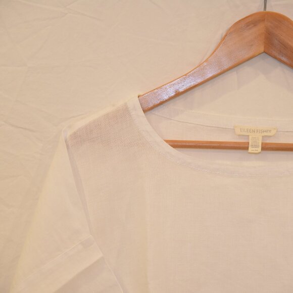 Eileen Fisher Tops - Eileen Fisher Organic Linen Boat Neck Blouse M